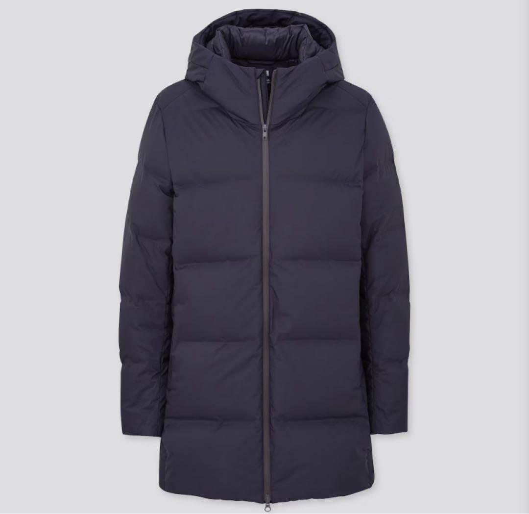 ユニクロ シームレスダウンコート ネイビー　メンズ 3XL ロング 429294