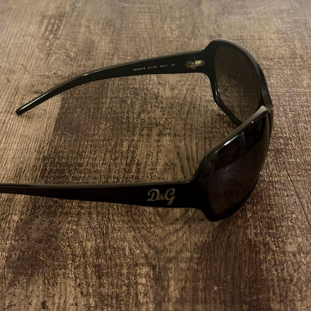 D&G サングラス 8018 ブラック グレー メンズ 美品 ドルガバ