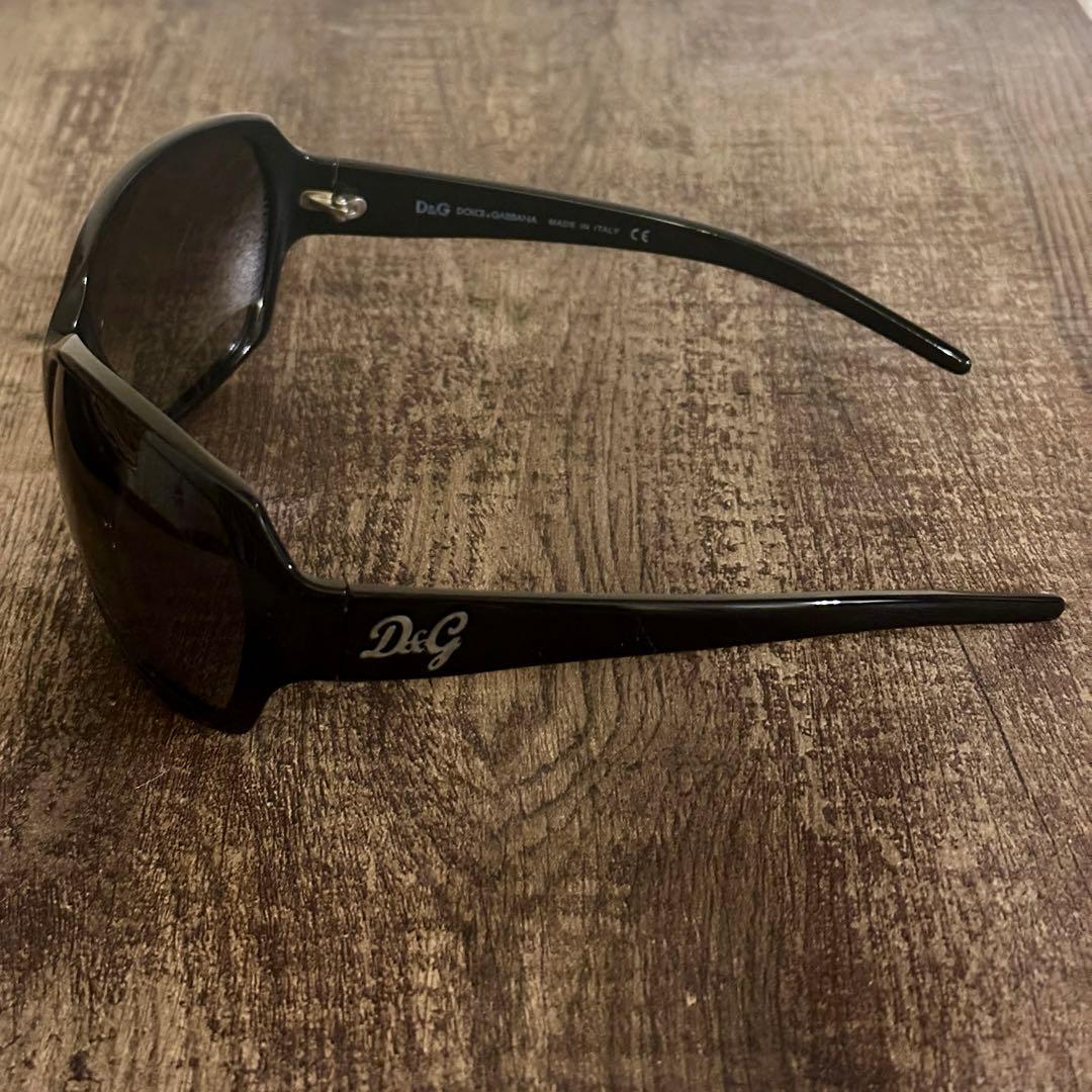 D&G サングラス 8018 ブラック グレー メンズ 美品 ドルガバ