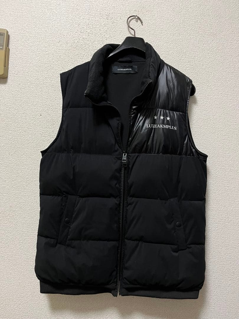 LUXEAKMPLUS　パデッドベスト　/XL　ブラック　ゴルフ　ロゴプリント