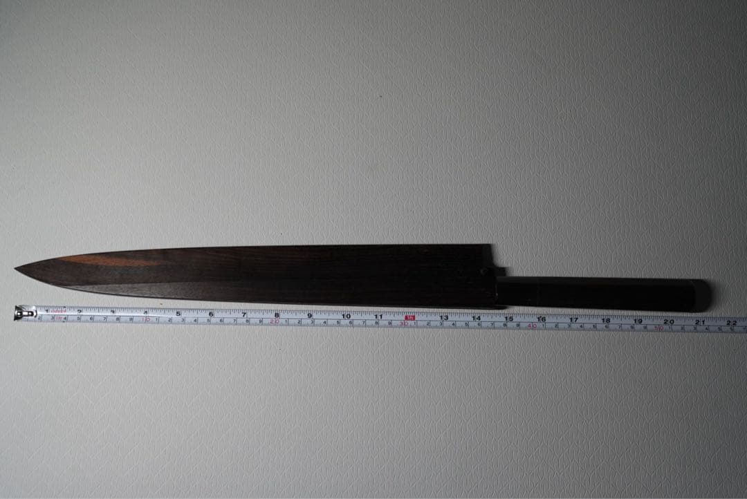 j*e様 堺孝行 本焼 柳刃包丁 青二鋼 水焼尺1両面鏡面 黒檀柄 黒檀鞘 刺身