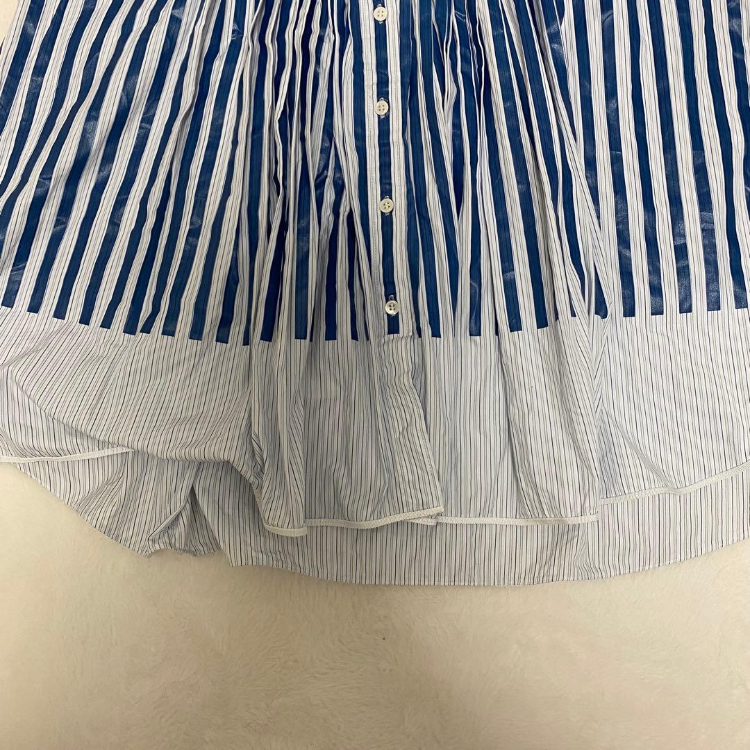 sacai サカイ ストライプ プリーツ ワンピース