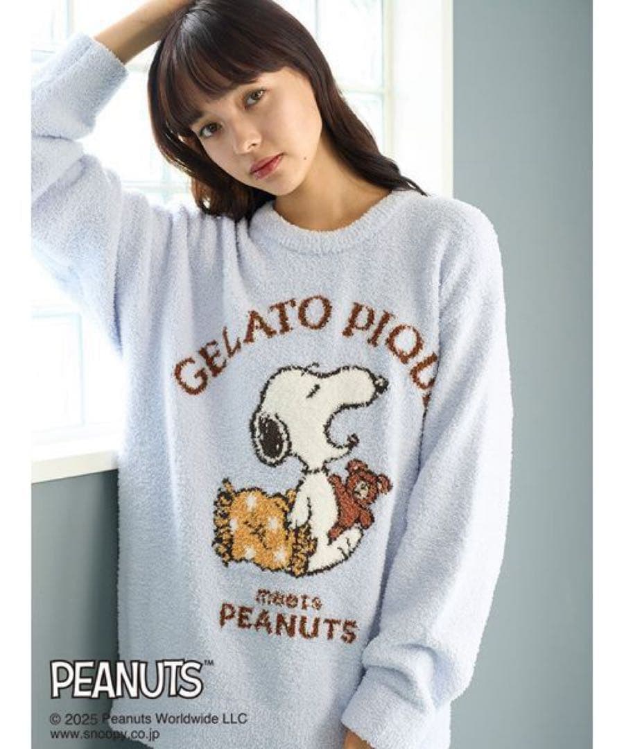【新品】ジェラートピケPEANUTSジャガードプルオーバー&ショートパンツセット