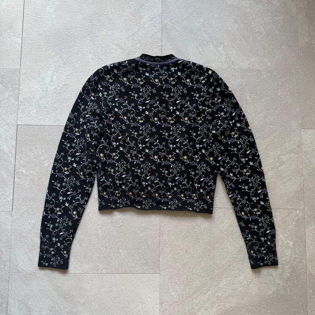 マメクロゴウチFloral Motif GlitterKnit Cardigan