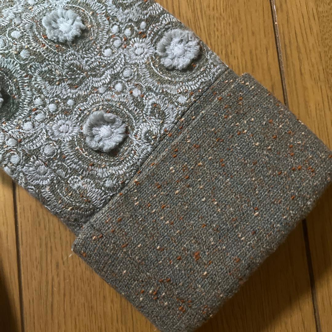 ミヤコMIYACO素敵な刺繍入りツイードロングコート 新品