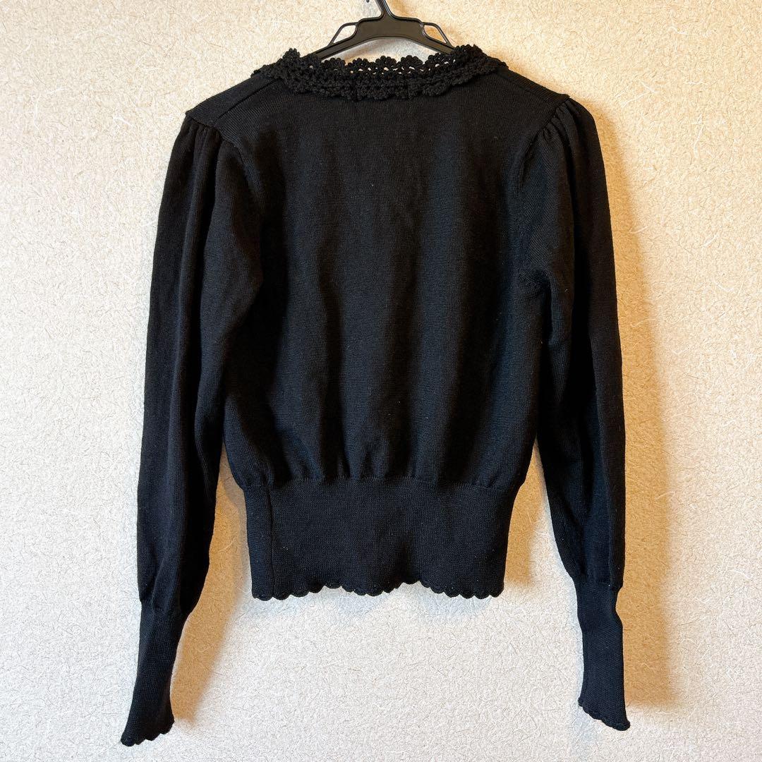 【美品】アリパイ バラ柄カーディガン 黒