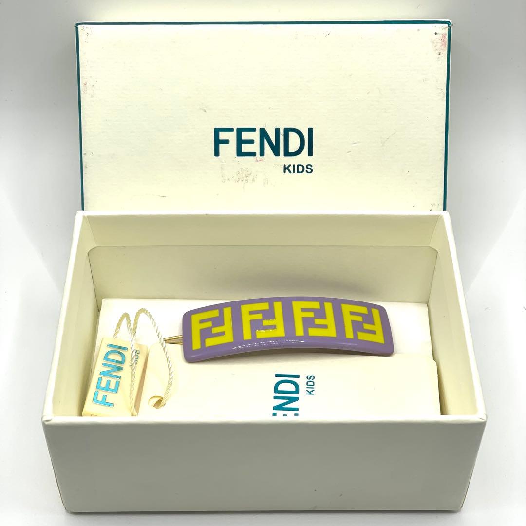 ✨美品✨FENDI フェンディ バレッタ ヘアクリップ パープル×イエロー