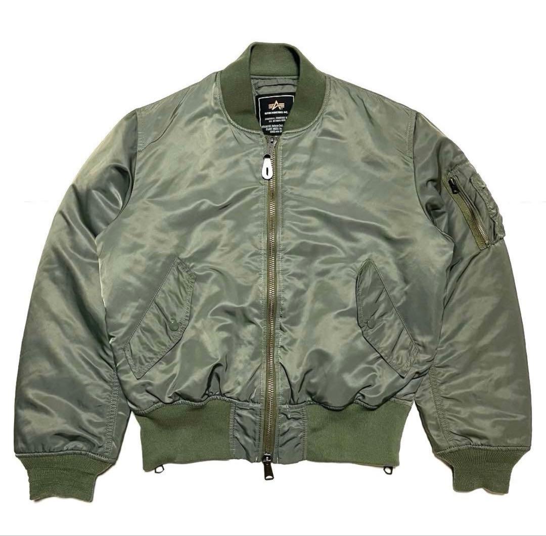 ALPHA × monkey time【別注】SIDE ZIP MA-1（L）緑