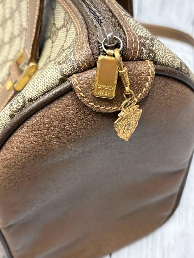 GUCCI グッチ　GG スプリーム　ボストンバッグ　ベージュ　ユニセックス