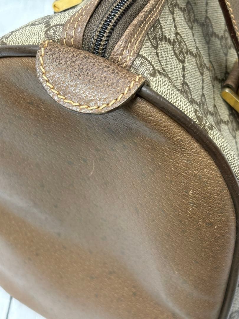 GUCCI グッチ　GG スプリーム　ボストンバッグ　ベージュ　ユニセックス
