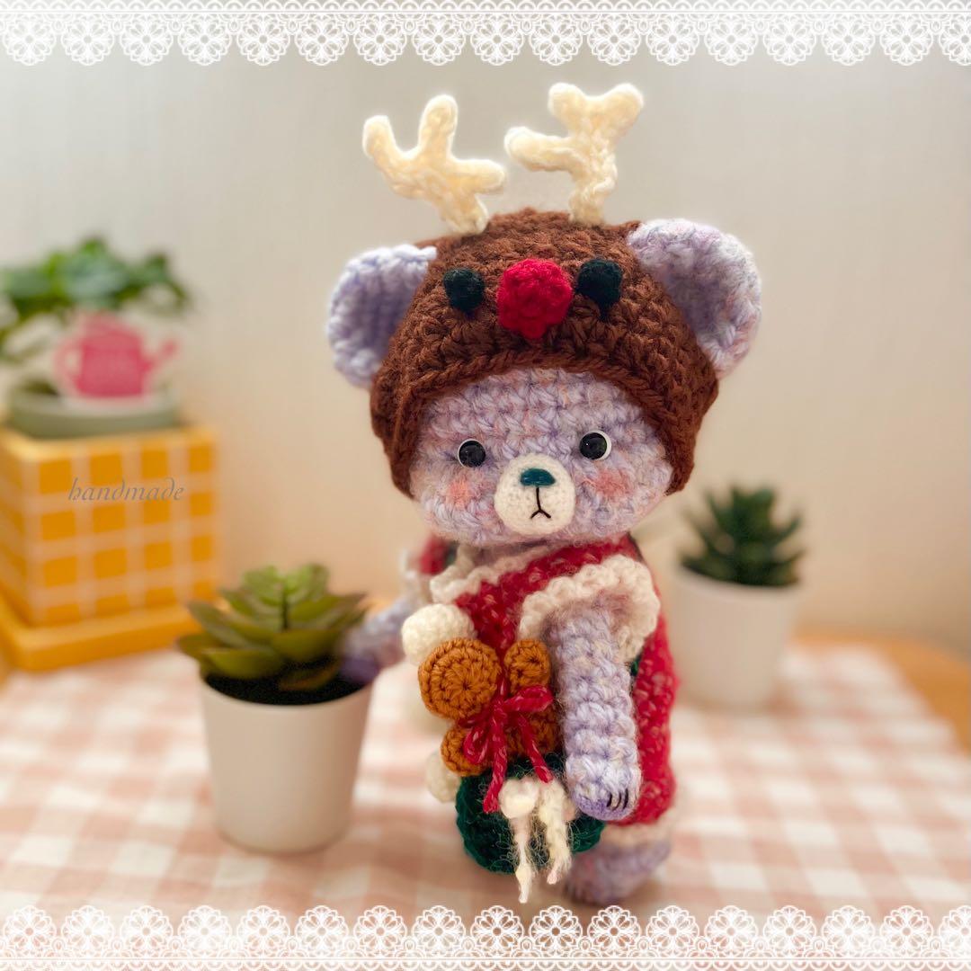 ろ*け様 作家Megmeg's Doll様の許可有り＊くま　クリスマス　サンタ