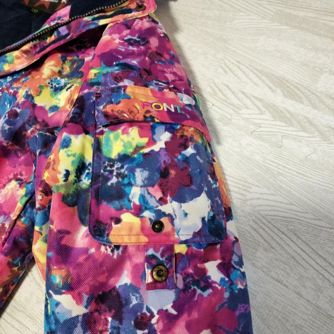 PONTAPES 花柄スノーボードウェア　スキーウェア上下セット ゴーグル手袋付