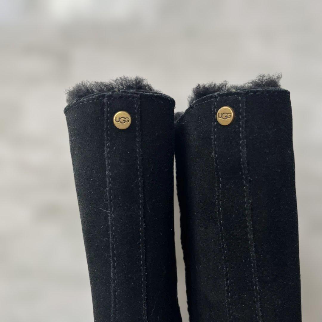 UGG アグ　スエード　ロングヒールブーツ　厚底　ブラック　23cm