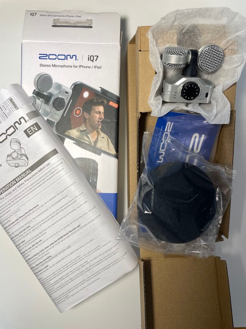【美品】zoom iQ7 Lightningコネクター用 MSステレオマイク