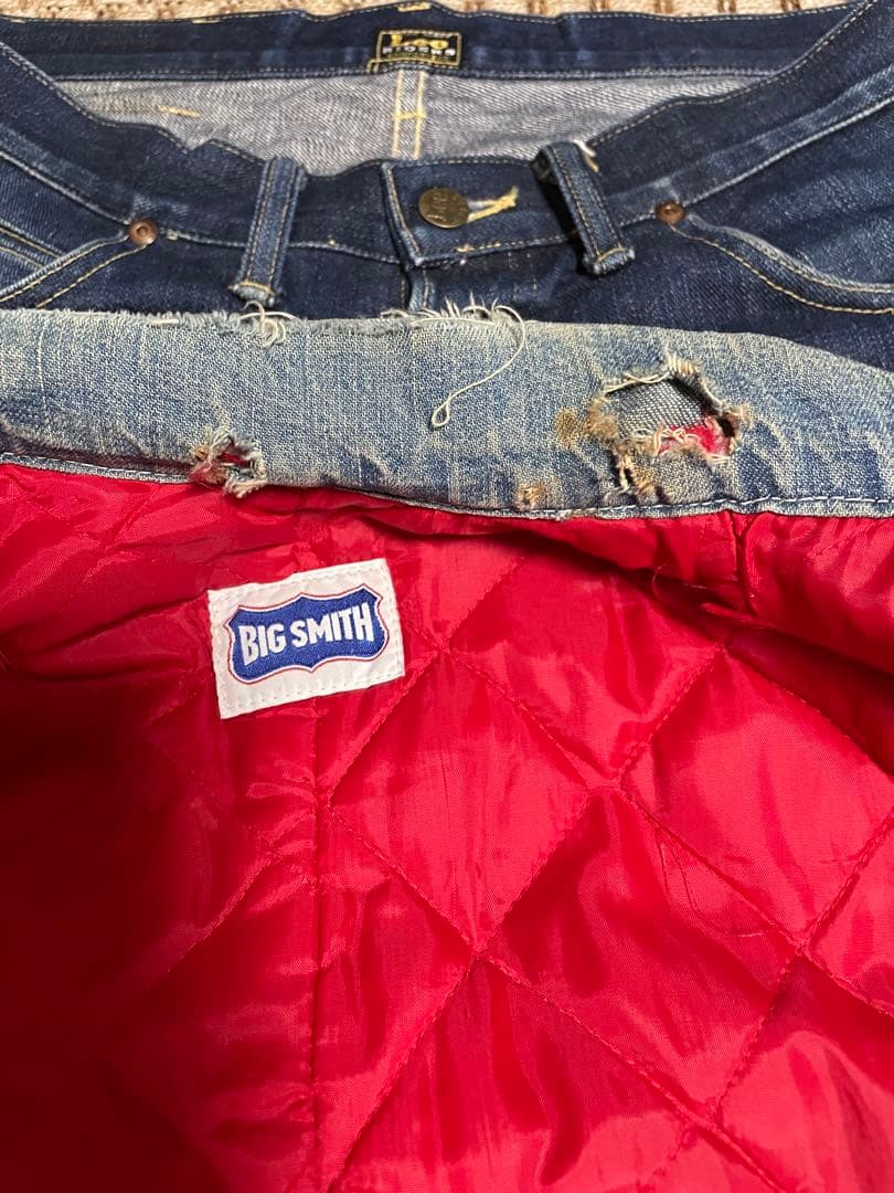BIG SMITH ヴィンテージ　古着　カバーオール　デニムジャケット　ボロ