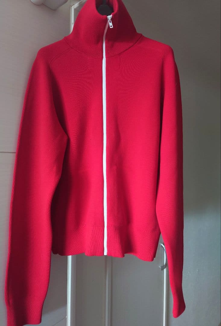 新品未使用品　ユニクロC　ミラノリブフルジップカーディガン　レッド