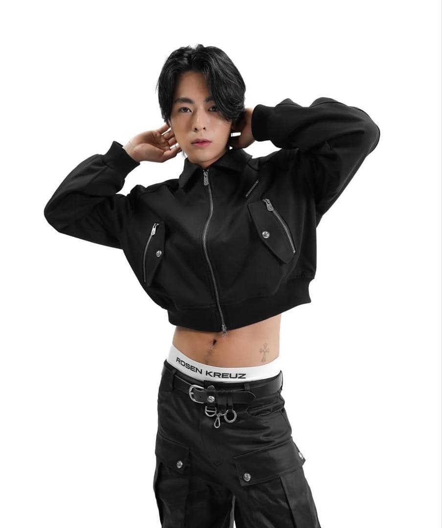 ジャケット・アウター rosenkreuz layered crop double zip up