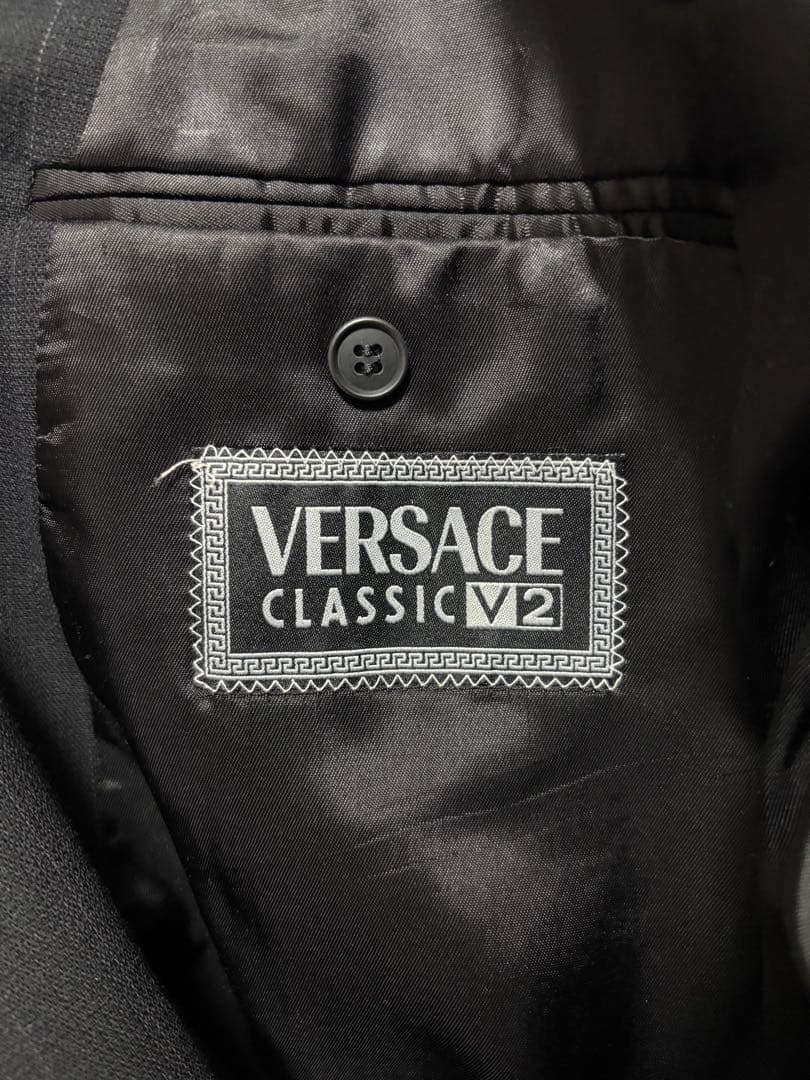 【90s 希少archive】VERSACE 金ボタンダブルテーラードジャケット