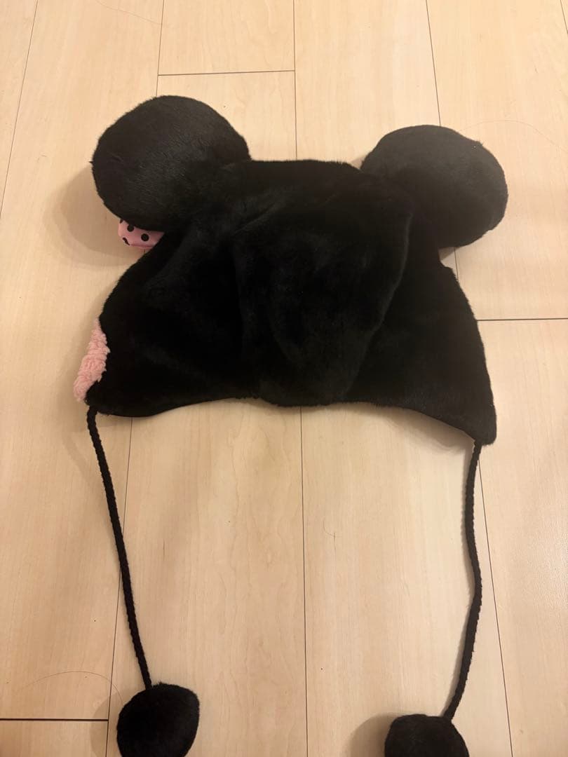 ディズニー ミニー ファンキャップ 黒 ブラック ピンク
