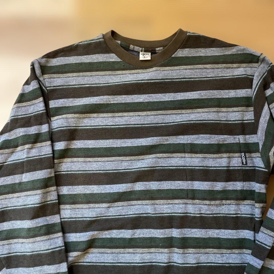 old stussy ボーダー　ロンT