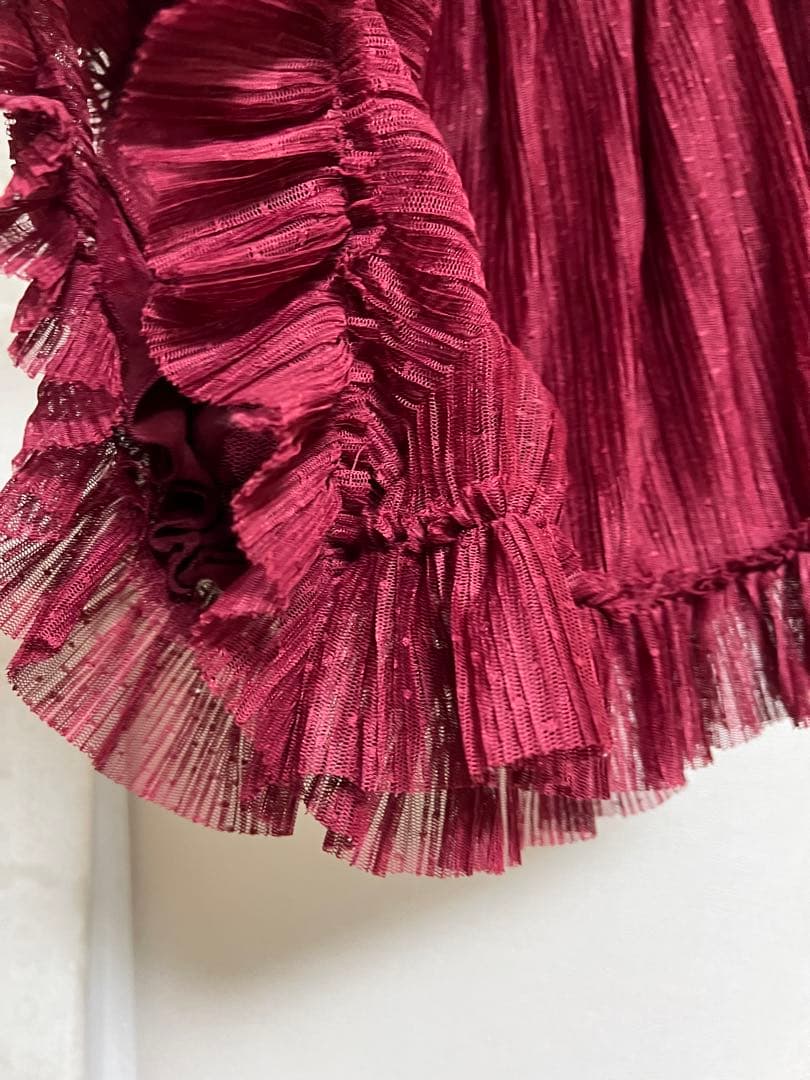 か*ん様 ジェラートピケ　バーガンディレースルームウェア　セットアップ