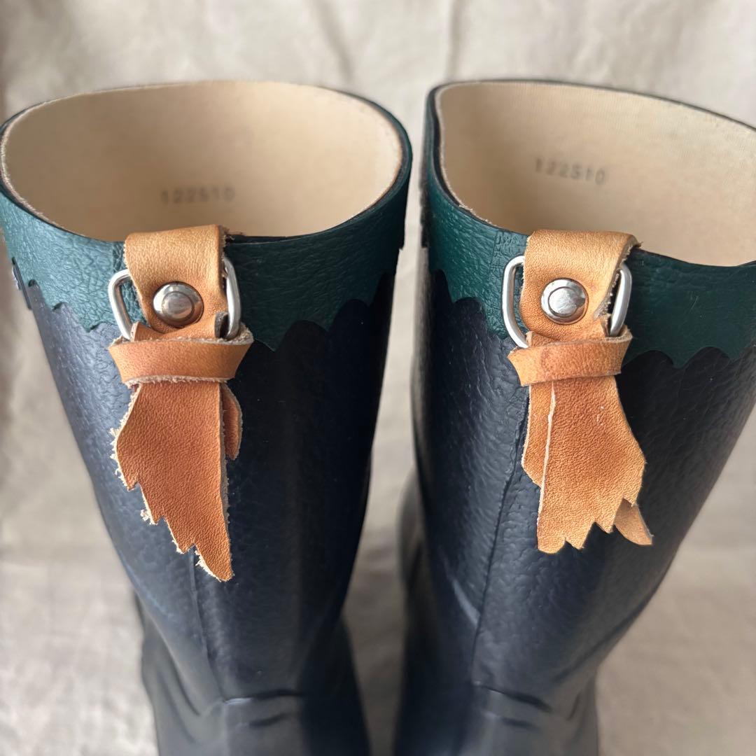 AIGLE ミドルラバーブーツ 38 24.5cm ダークネイビー レインブーツ
