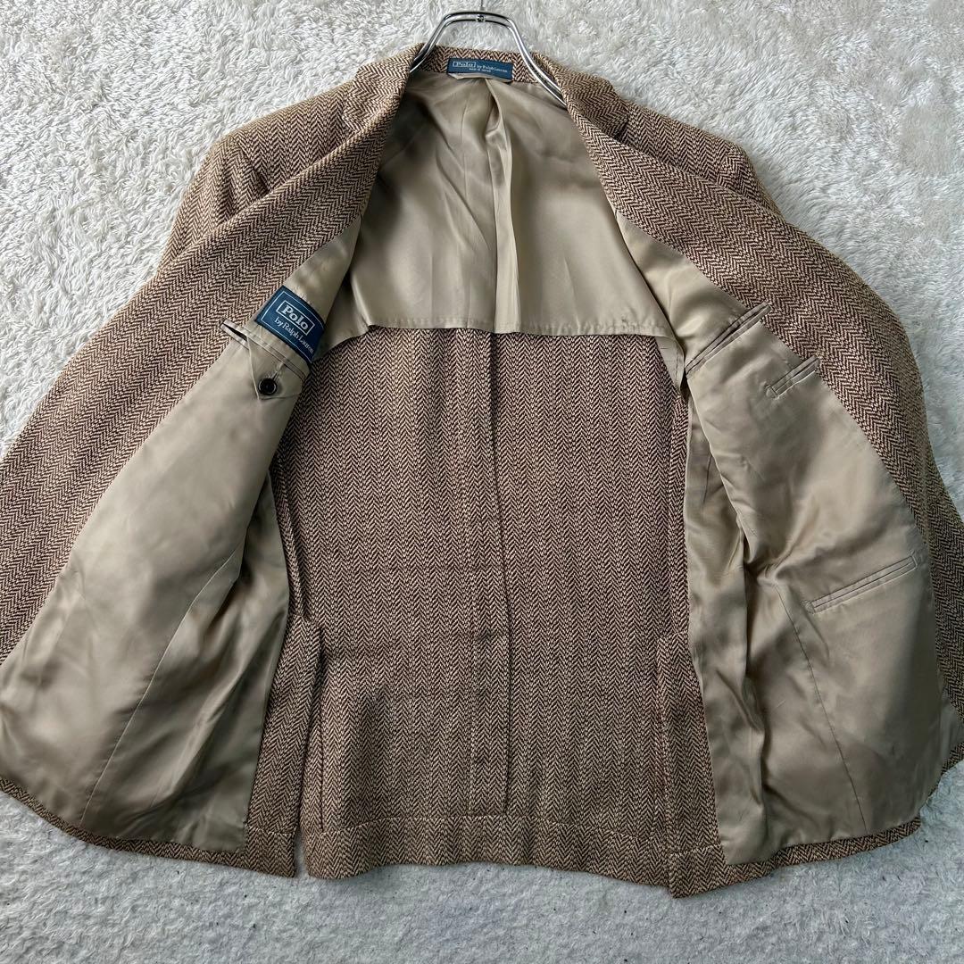 POLO RALPH LAUREN 麻リネン 絹 ヘリンボーン テーラードAB5