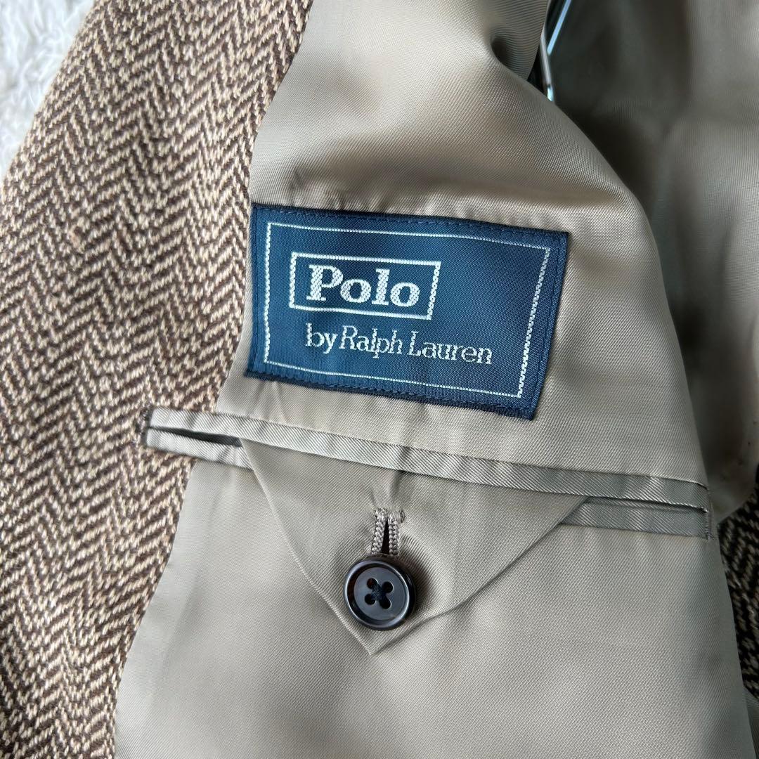 POLO RALPH LAUREN 麻リネン 絹 ヘリンボーン テーラードAB5
