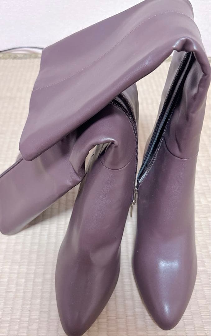 RANDA 晴雨兼用チャンキーヒールロングブーツLサイズ