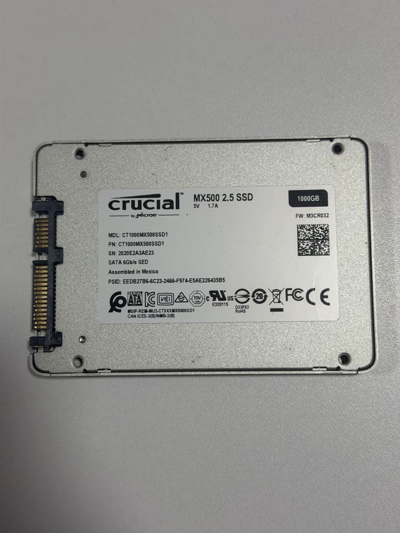 内蔵型SSD 1TB SSD CRUCIAL + Enclosure