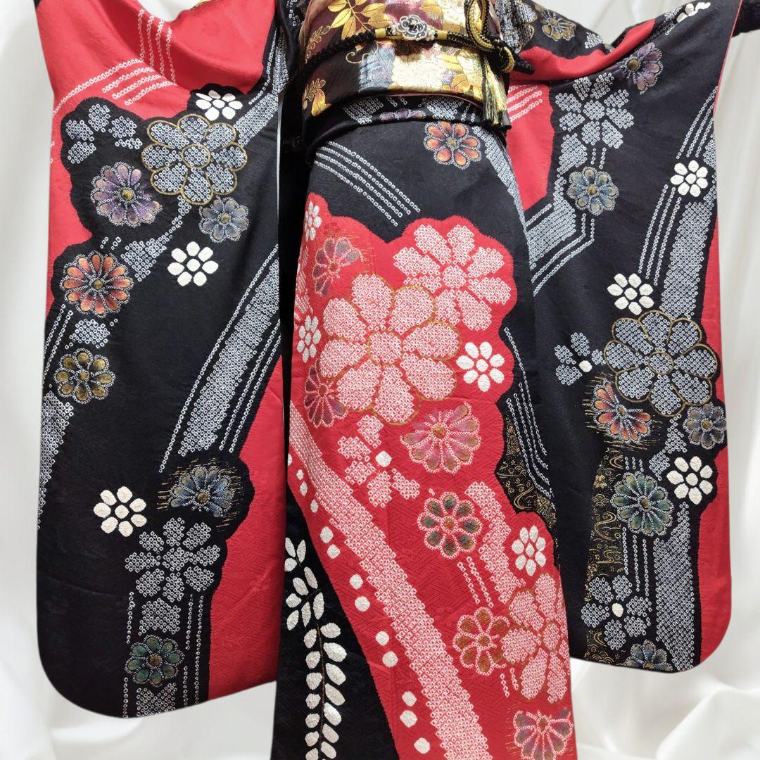 振袖フルセット(6点)・成人式・手絞り・本絞り・金彩加工・ラメ加工・正絹・逸品