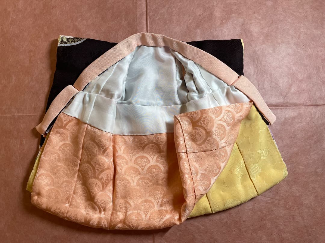 ご予約品[静] 市松人形 10号サイズの着物と長襦袢のセットと帯のセット