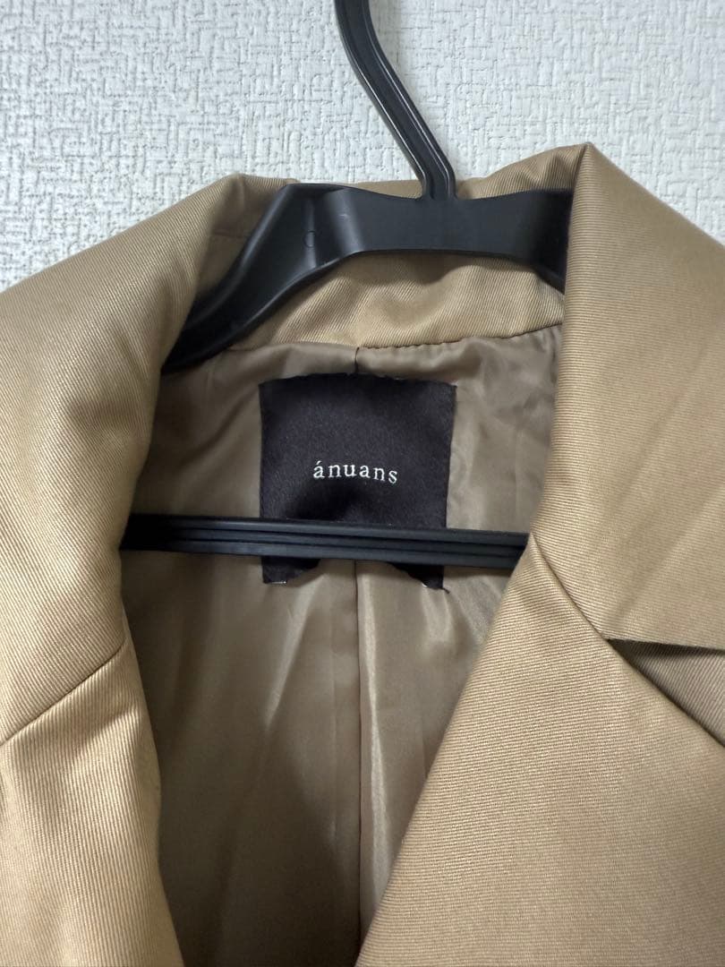 anuans♡ 定価3.6万　ヴィーガンレザートリム2WAYトレンチコート