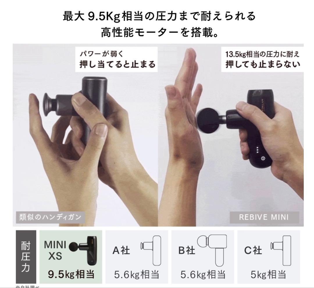 【新品同様】MYTREX REBIVE MINI xs 黒ハンディマッサージガン