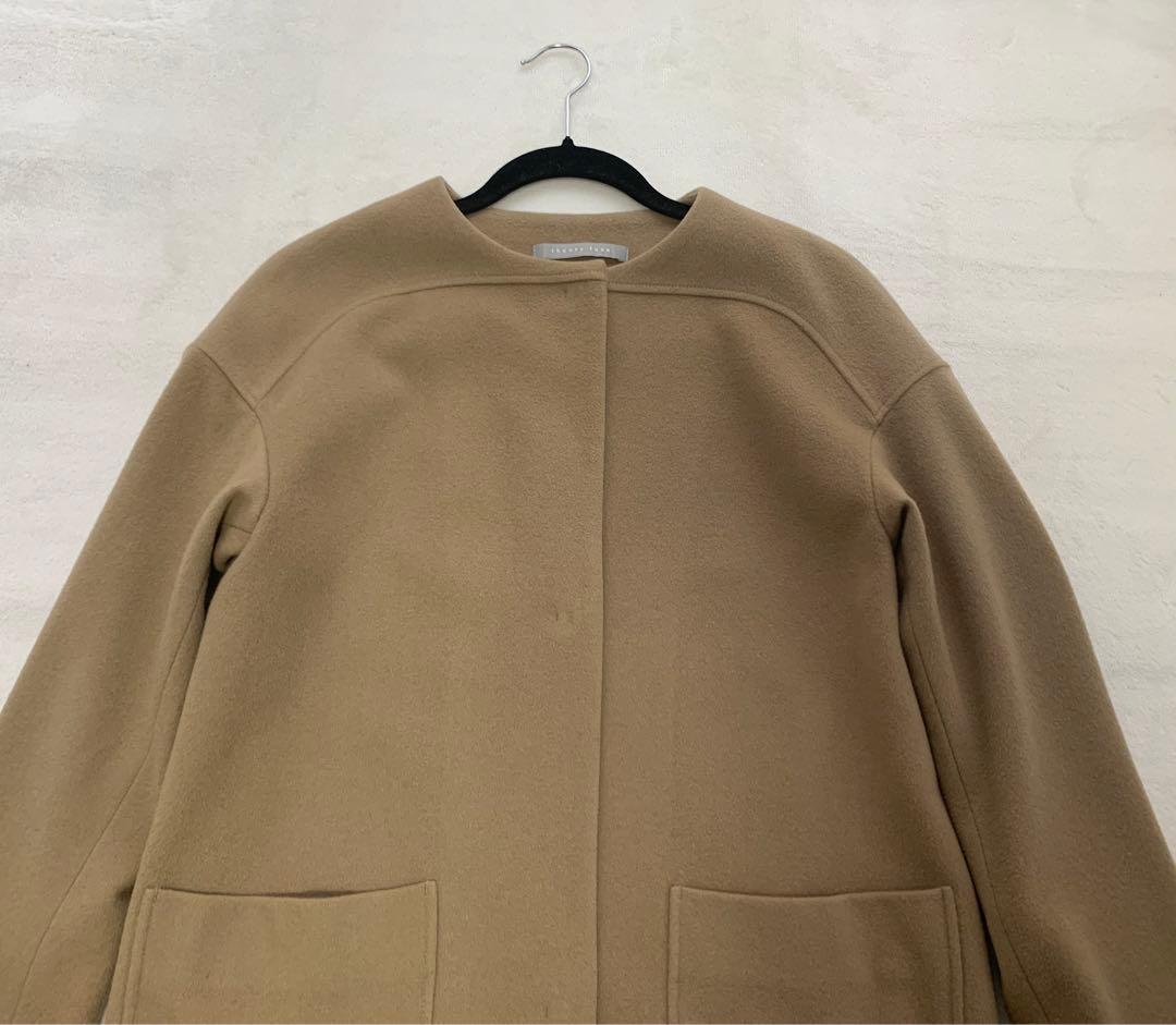 【定価9万】Theory luxe ウール ノーカラーコート ベージュ（M）