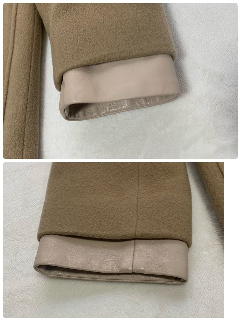 【定価9万】Theory luxe ウール ノーカラーコート ベージュ（M）