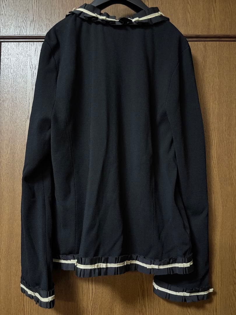 【美品】TO BE CHIC フリル付きカーディガン　大きいサイズⅣ
