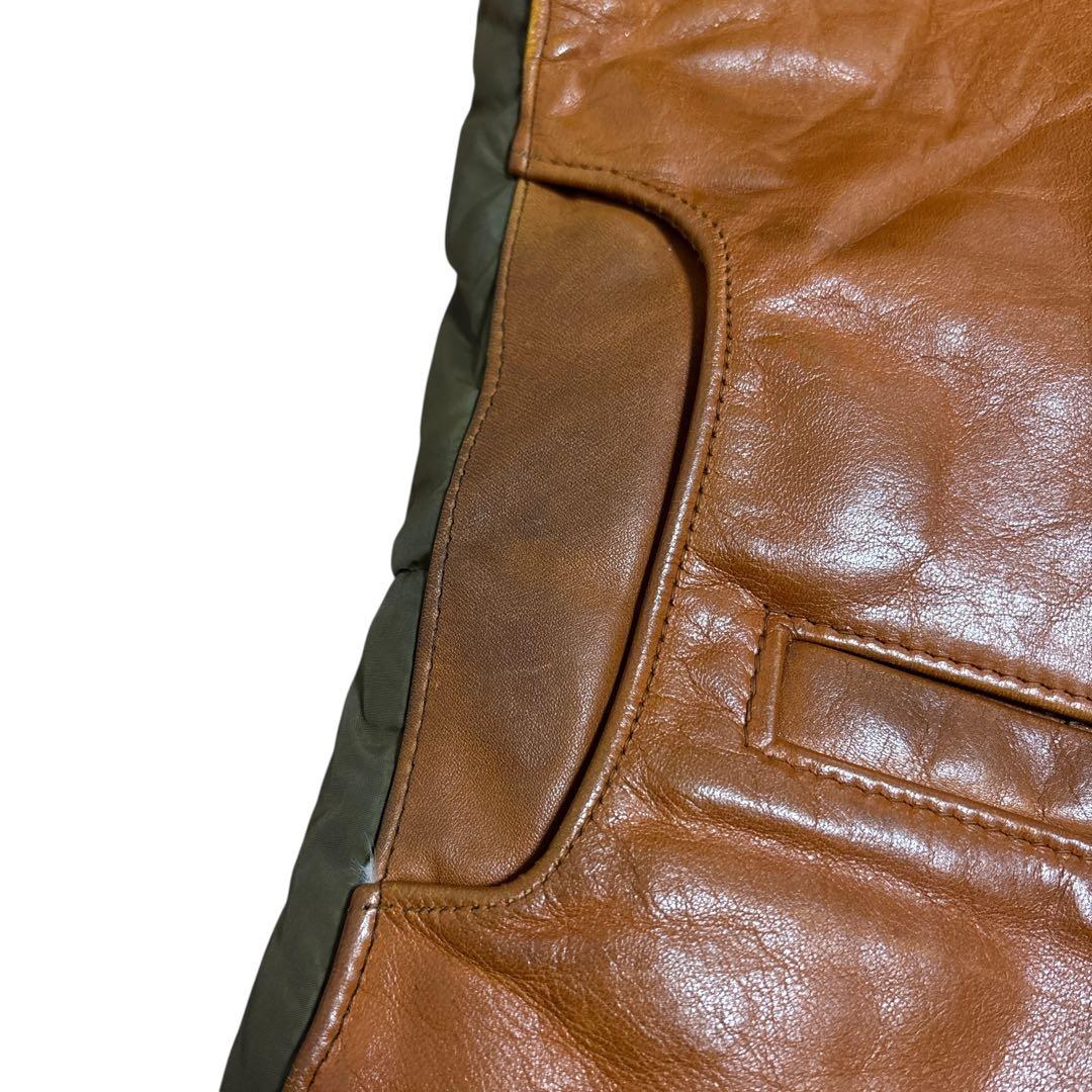 トップス SCHOTT LEATHER DOWN VEST
