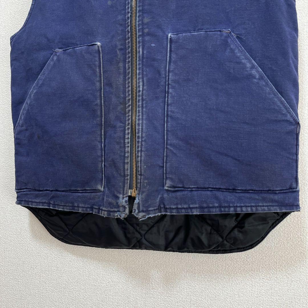 【超スペシャル】80's Carhartt ダックベスト 胸タグ ネイビー M