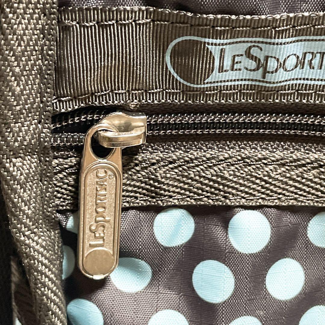 美品 大容量 2way レスポートサック ボストンバッグ ドット ブラウン XL