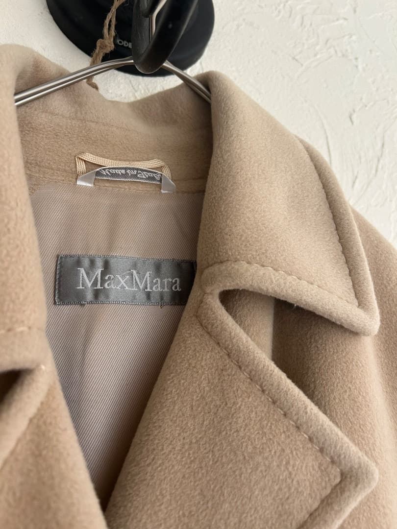 MAX MARA ロングコート アンゴラ ウール 銀タグ 裏地総柄