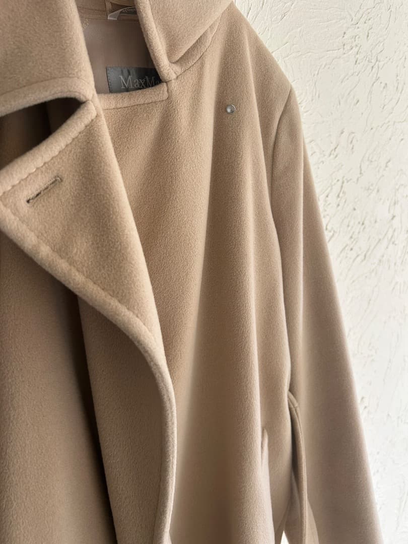 MAX MARA ロングコート アンゴラ ウール 銀タグ 裏地総柄