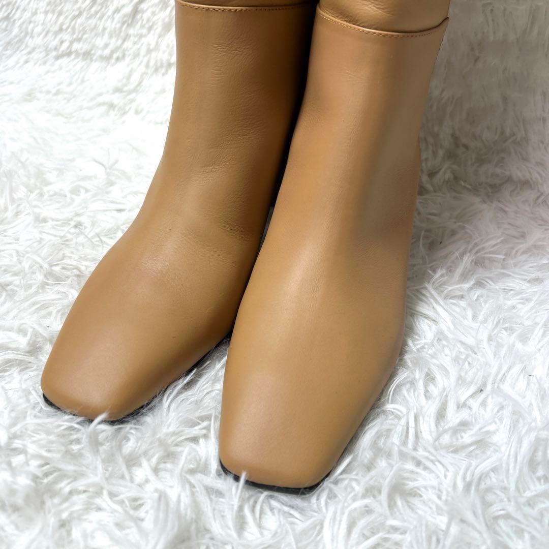 【未使用品】FABIO RUSCONI×ANAYI レザーロングブーツ ベージュ