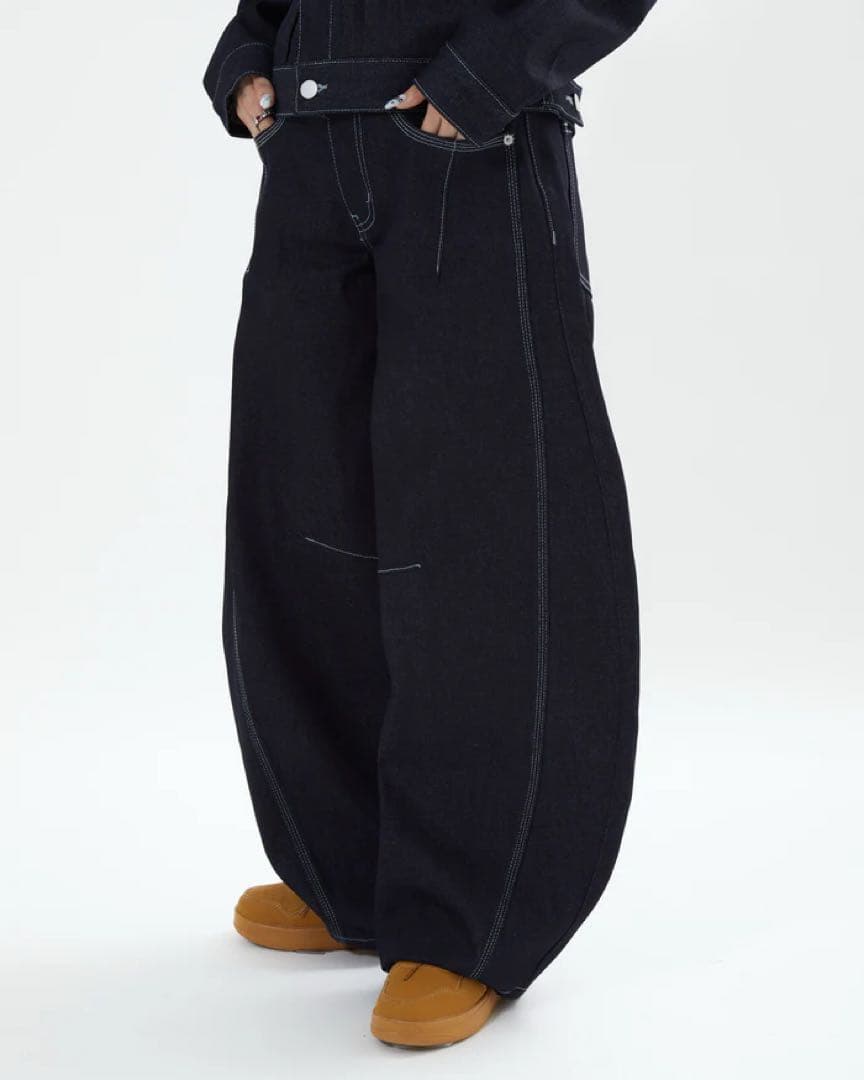 【SALE】リジットバルーンデニム L2156 S (navy) 地底人