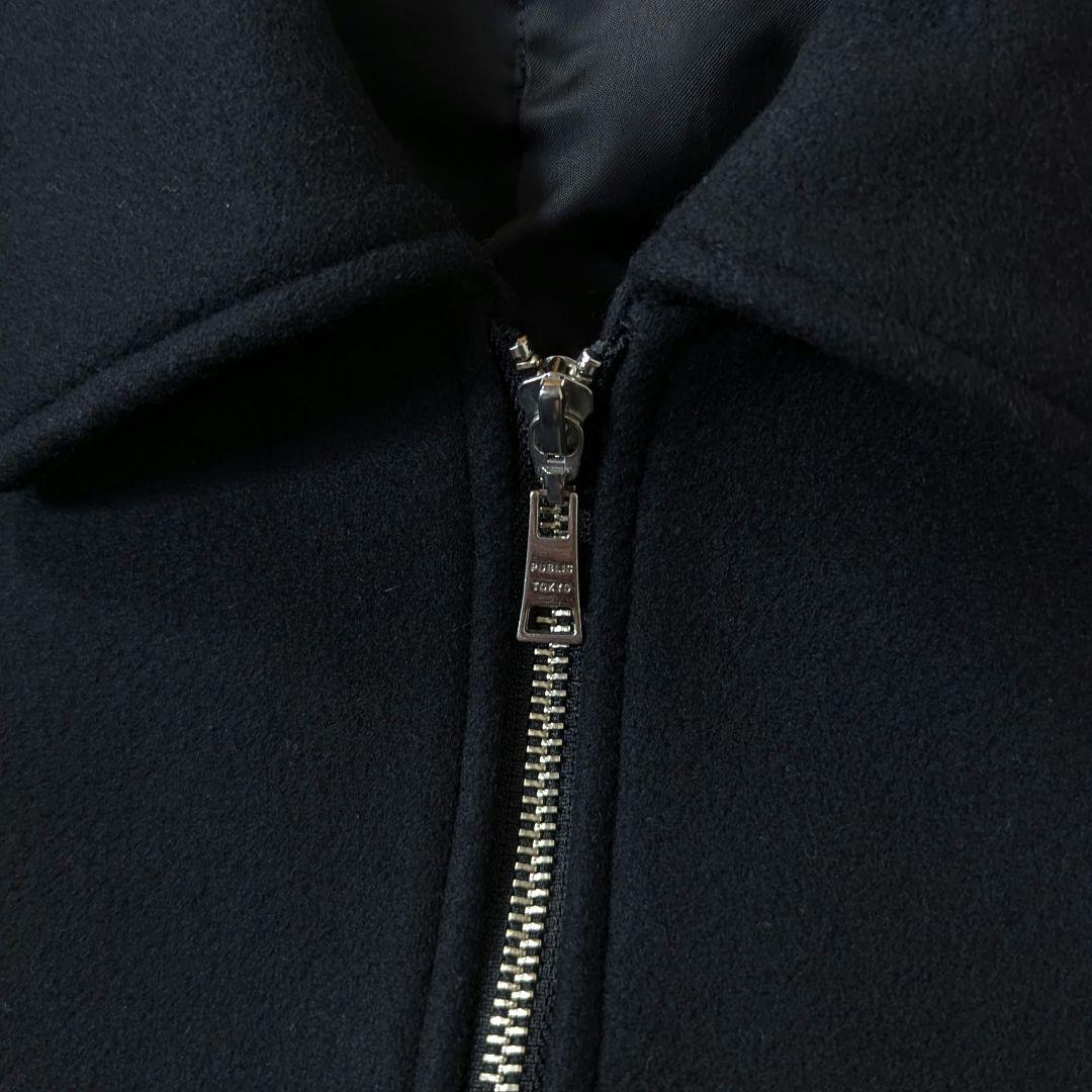 超高級★美品◎パブリックトウキョウ　ジップブルゾン　黒　ウール　S