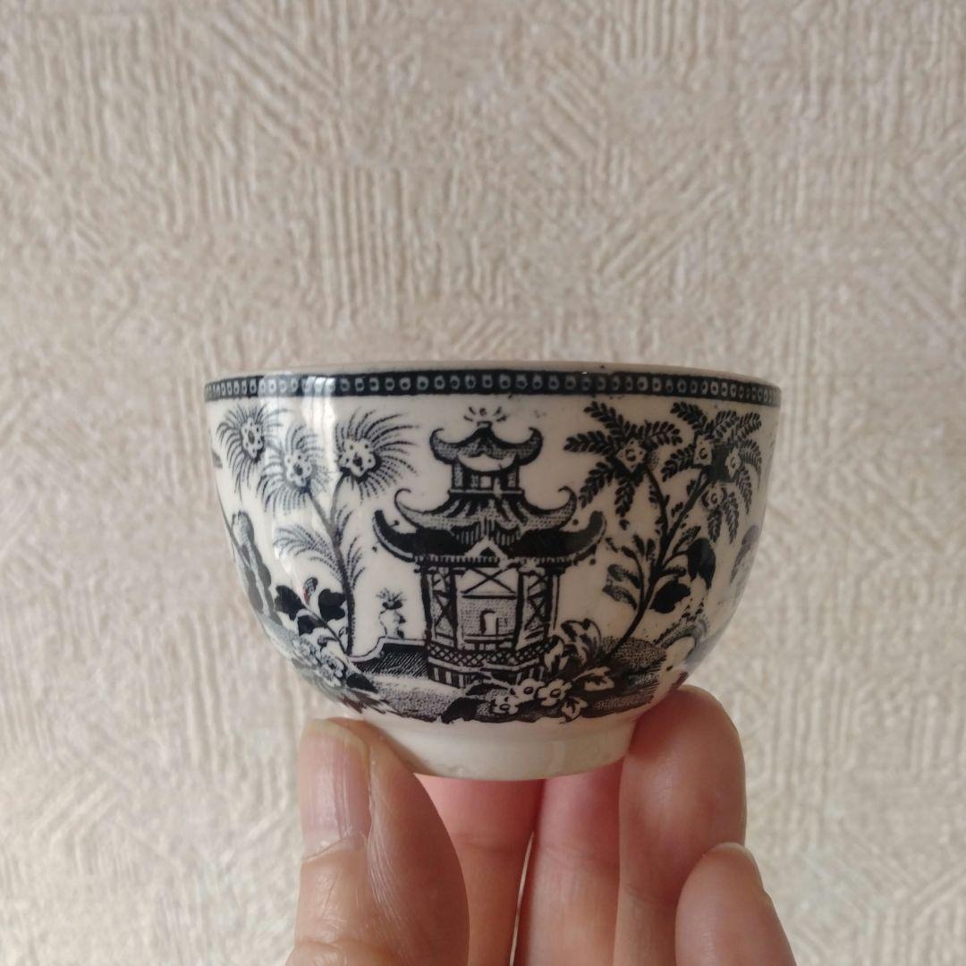 銅板転写カップ中国古玩シノワズリ酒器猪口