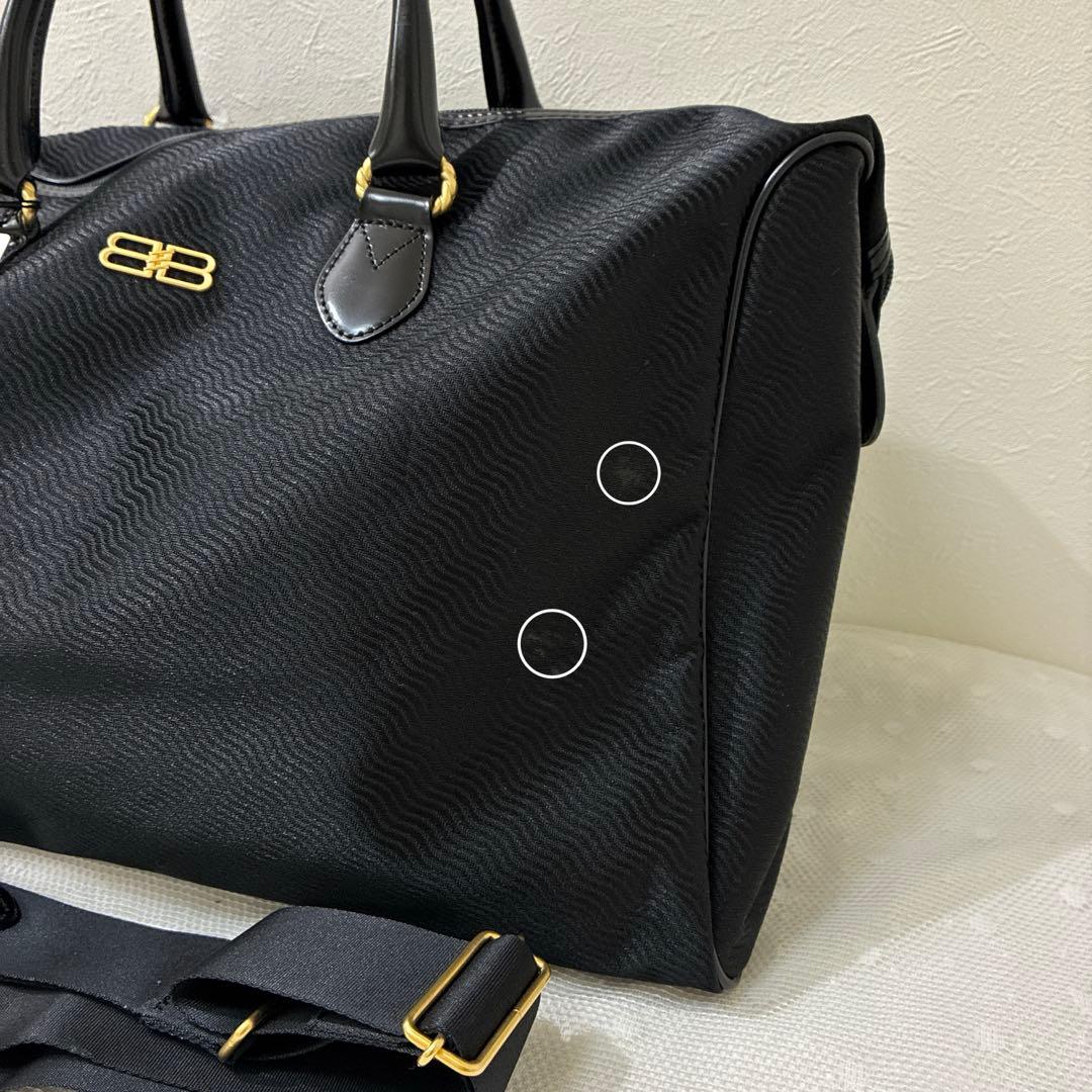 美品 バレンシアガ エース コラボ 2way ボストンバッグ ナイロン ブラック