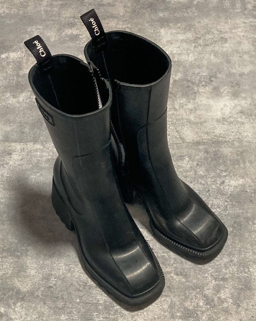 い*中様 Chloé クロエ レインブーツ ブラック 24cm