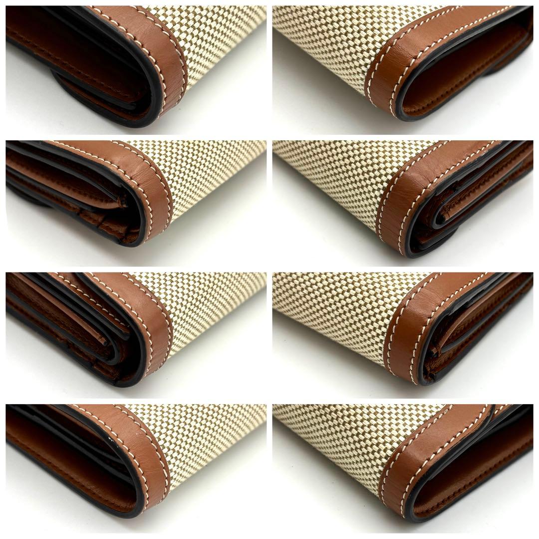 ☆極美品☆セリーヌ 財布 トリオンフ スモールフラップウォレット キャンバス 茶