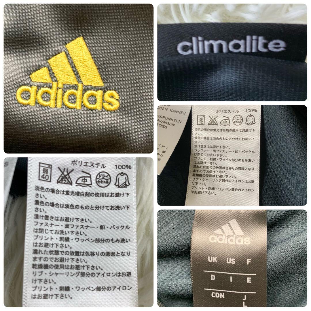 極美品■アディダス adidas ジャージ セットアップ 黒 金 L